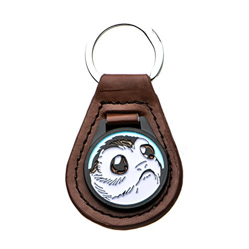 Star Wars Jewelry Unisex Adult Base Metal Episode 8 Porg Leather Key Chain, Brown/Silver, One Size
