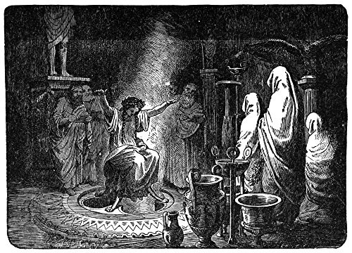 Pythia Speaking At Delphi Nthe Pythia Speaking The Words Of The Oracle Of Apollo At Delphi Wood Engraving American Late 19Th Century Poster Print by (18 x 24)