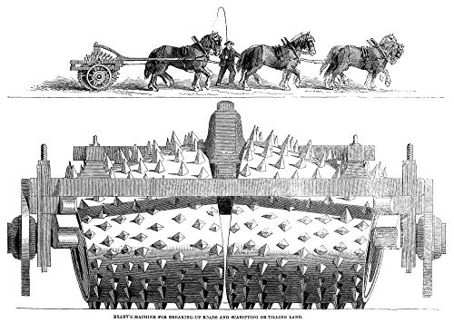 Tilling Machine 1864 NbrabyS Machine For Breaking Up Roads And Scarifying Or Tilling Lands Wood Engraving 1864 Poster Print by (18 x 24)