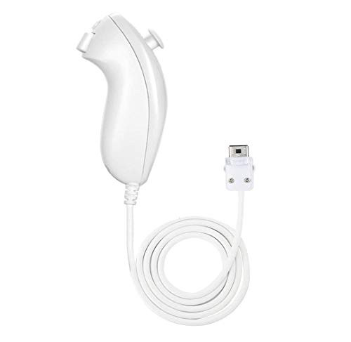 Nunchuck Controller Joystick Gamepad, Compatible with Nintendo Wii  and  Wii U Video Game Replacement Gamepads Console Accessories White 1PCS