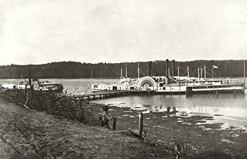 Virginia Medical Ships Ntwo Steamboats Carrying Medical Supplies Docked At A Wharf On The Appomattox River In Virginia Photograph By Andrew Russell C1861-1865 Poster Print by (18 x 24)
