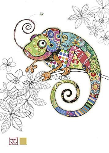Bug Art Blank Greeting Card - Cosmo Chameleon
