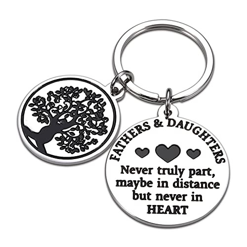 Fathers Day Gifts I Love You Dad Keychain from Daughter Daddy Birthday Valentines Day Gift for Him Thank You Gifts for Papa Stepfather from Teen Girls on Thanksgiving Christmas Keyring for Men Male