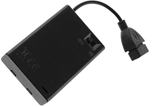 DGZZI USB Female Socket 3 AA Battery Case Box Holder with ON-Off Switch Black