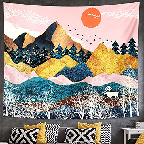 DESIHOM Mountain Tapestry Sunset Tapestry Nature Landscape Tapestry Wall Hanging Forest Tree Tapestry Mountain Tapestry for Bedroom Living Room Dorm Home Decor 59x51 Inch DESIHOM Mountain Tapestry Sunset Tapestry Nature Landscape Tapestry Wall Hanging Forest Tree Tapestry Mountain Tapestry for Bedroom Living Room Dorm Home Decor 59x51 Inch