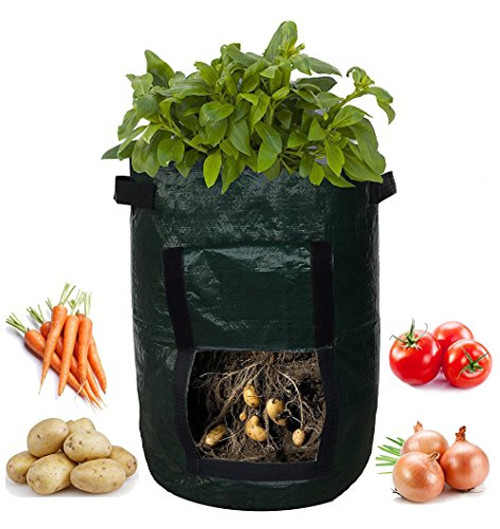 Thicken Plant Growing Bag Garden Flower Pot Potato Grow Container Bag DIY Planter Pe Cloth Planting Vegetable Gardening Vegetable Pot Planting Grow Bag Garden Tool