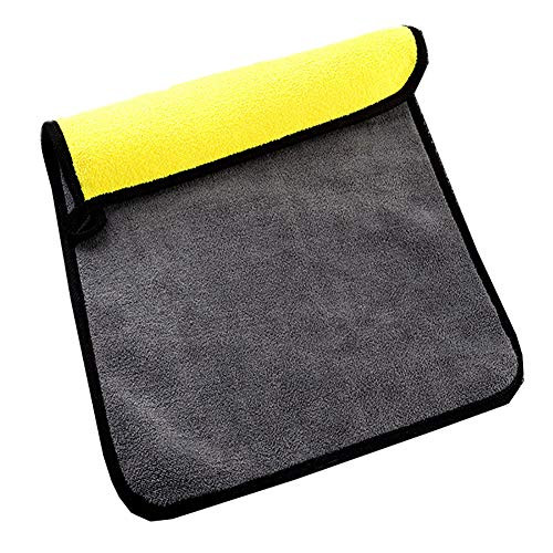 shlutesoy Cleaning Cloths,Car Care Cleaning Drying Cloth Wax Polishing Kitchen Furniture Washing Towel Yellow  plus Gray