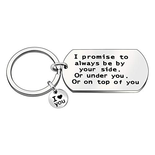 Couple Keychain for Girlfriend Boyfriend Wife Husband Couples Promise Keychain Jewelry Silver Key Chains Rings Valentines Gifts -419-