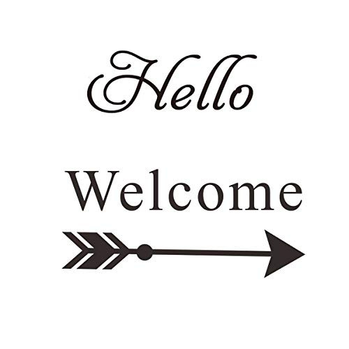 ADECNS 2 Sheets Hello and Welcome Wall Decals Vinyl Quote Art Home Decor for Door Decal ADECNS 2 Sheets Hello and Welcome Wall Decals Vinyl Quote Art Home Decor for Door Decal