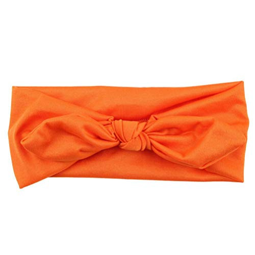 Lavany Cute Baby Headband Kids Girls Rabbit Bow Ear Hairband Turban Knot Head Wraps -Orange-