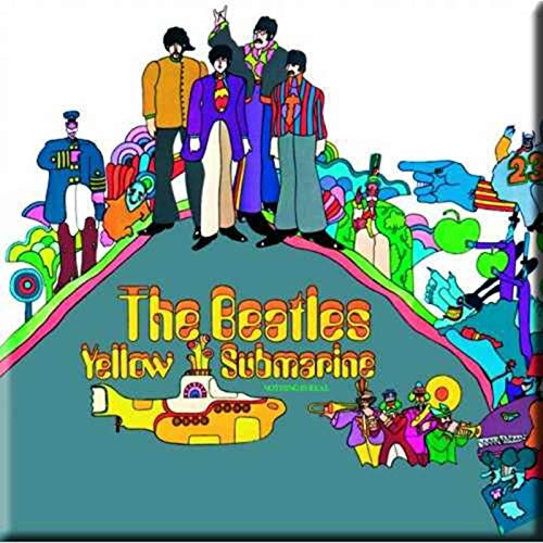 The Beatles Fridge Magnet Yellow Submarine Band Logo Official Metal 75Mm X 75Mm