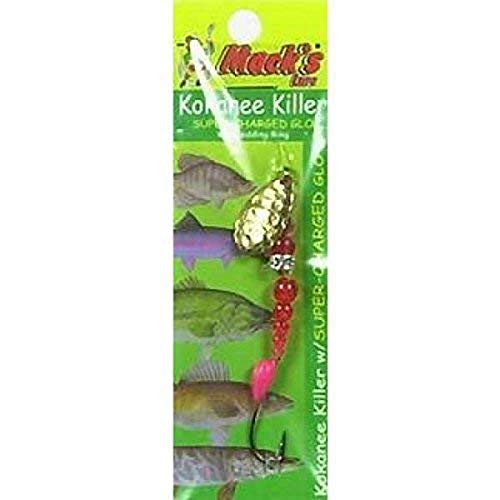 Mack's Lure Kokanee Killers, Hammered Brass Flo Orange/Ceramic, 6
