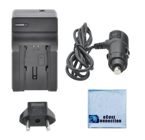 charger Car/Home for Panasonic Lumix DMC-FP1, DMC-FP2, DMC-FP3, DMC-FT10, DMC-TS10 Digital Cameras  plus Microfiber Cloth