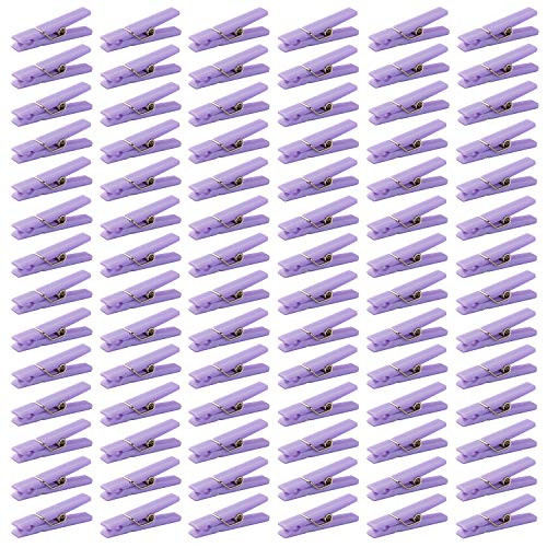 JuXinDa Clothes Pins Baby Shower Clothespin Favors Pink Girl Blue Boy Party Game Purple Clothespin?48PCS -Purple-