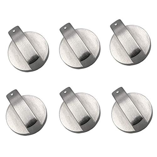 6pcs Cooker Knobs, Oven Knobs Metal Rotary Switch Control Gas Knobs Replacement Accessories for Kitchen Cooker Gas Stove Oven Cooktop -8mm6pcs-