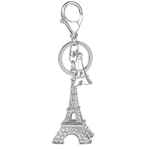 Eiffel Tower Keychain Charm Pendant Handbag Bag Keychain Key Ring -Eiffel Tower-Silver-
