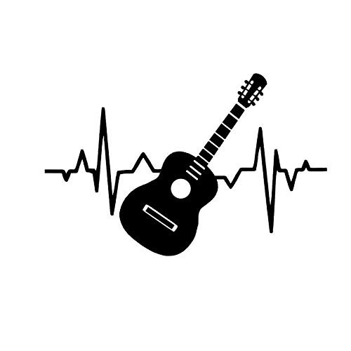 Guitar Heartbeat NOK Decal Vinyl Sticker -Cars Trucks Vans Walls Laptop-Black-7.5 x 5.0 in-NOK1166 Guitar Heartbeat NOK Decal Vinyl Sticker -Cars Trucks Vans Walls Laptop-Black-7.5 x 5.0 in-NOK1166