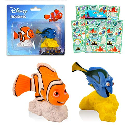 Disney Finding Dory Figurines Two Pack ~ Dory and Nemo Toy Figures with Stands - Finding Dory Party Favors and Toys with Stickers -Disney Toys for Kids-