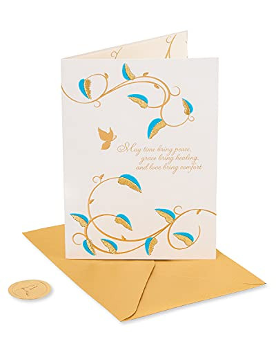 Papyrus Sympathy Card -Teal and Gold-