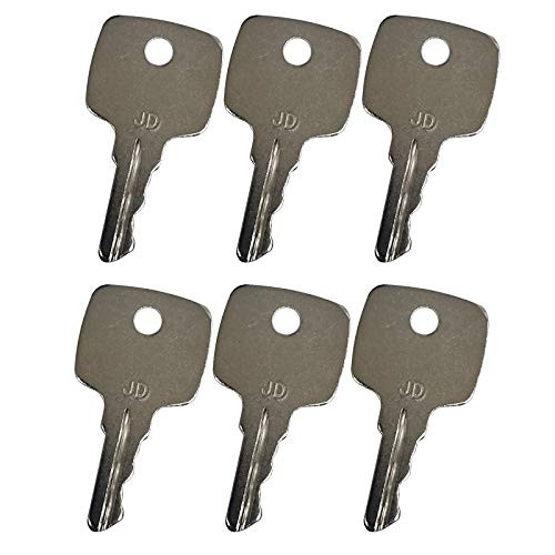 Sz Machparts -Pack of 6 Keys AR51481 for John Deere Equipment Backhoe Loader, Front Loader, Grader, Tractor, Wheel Loader