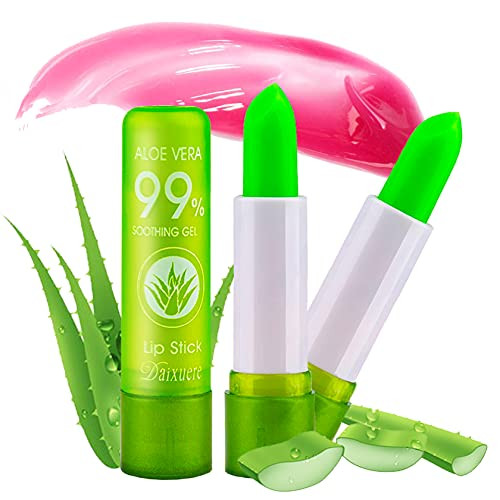 3PCS Aloe Vera Lipstick,Lip Balm Lip Stick Magic Temperature Color Changing Lip Gloss Set,Long Lasting Lipstick for Women