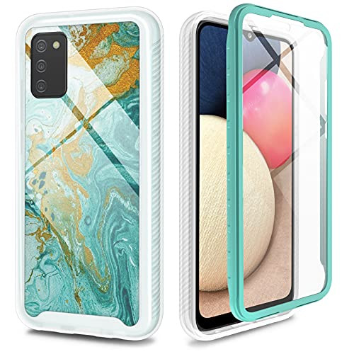 UNPEY for Samsung Galaxy A02S Case 6.5''-US Version-, Marble Pattern Full-Body Protective Phone Case for Samsung Galaxy A02S with Built-in Screen TPU Bumper Drop Protection, Green UNPEY for Samsung Galaxy A02S Case 6.5''-US Version-, Marble Pattern Full-Body Protective Phone Case for Samsung Galaxy A02S with Built-in Screen TPU Bumper Drop Protection, Green