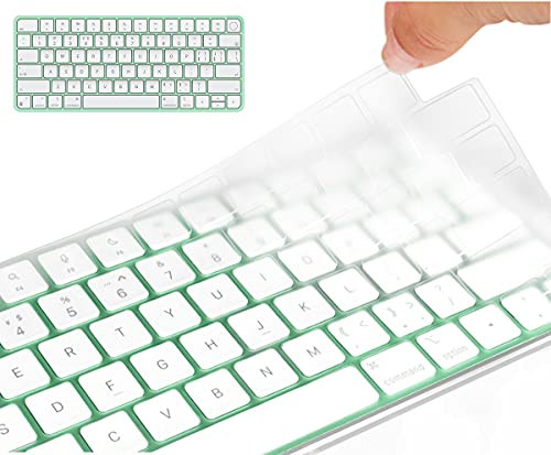 CaseBuy Premium Keyboard Cover Compatible with 2021 Newest Apple iMac 24 inch Magic Keyboard with Touch ID Model A2449, iMac Magic M1 Chip Keyboard Accessories, Ultra Thin TPU Protector Skin