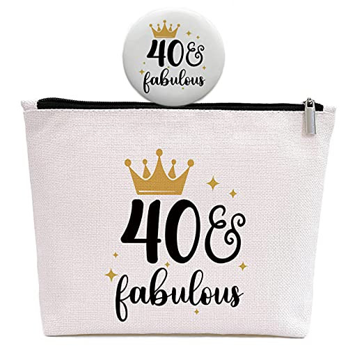 40th Birthday Gifts for Women, Queen 40 Years Old Gift for Wife Aunt Daughter Friend Sister Niece, 40th Fabulous, Makeup Bag 40th Birthday Gifts for Women, Queen 40 Years Old Gift for Wife Aunt Daughter Friend Sister Niece, 40th Fabulous, Makeup Bag