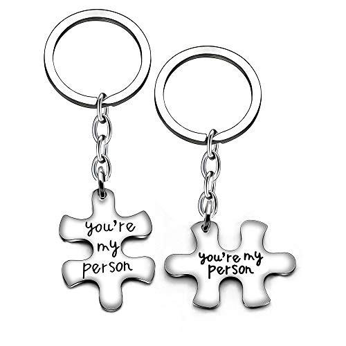 Key Chain Her Weirdo His Crazy Couple Valentine Gifts Boyfriend Girlfriend Christmas 2pcs -You're My Person Link-