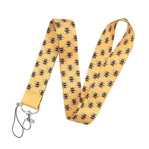 Honey Bee Bumblebee Insect Animal Yellow 17.7" Neck Lanyard Keychain Holder ID Badge Mobile Phone Pin Strap by Pinstant