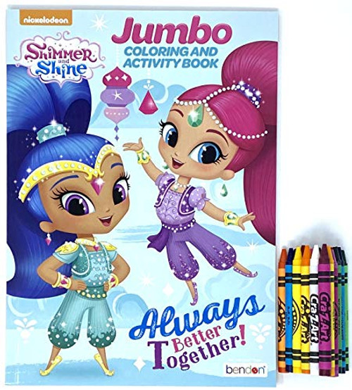 Party Deal Shimmer and Shine Jumbo Coloring  and  Activity Book  1 Pack with Crayons 24 ct Multi Color