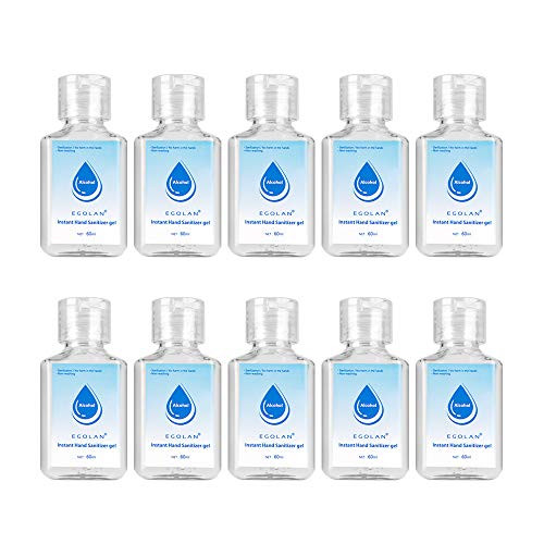 Instant Hand Sanitizer Gel, Rinse Free Hand Sanitizer Gel, 2 Fl Oz Travel Size -10 Pack Flip Cap Bottle-, 20 Fl Oz - 75 percent Alcohol