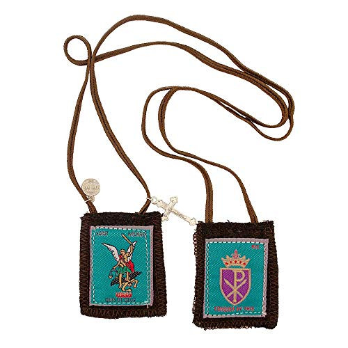 Venerare Catholic Holy Figure Saint Scapular - 100 percent Wool - Comes with Enrollment Papers -St Michael The Archangel-