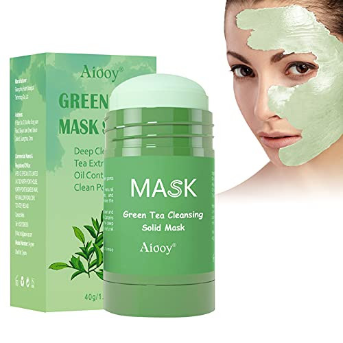 Green Tea Mask Stick for Face Blackheads Pores, Oil Control Deep Cleansing Purifying Clay Mask Stick, 40g