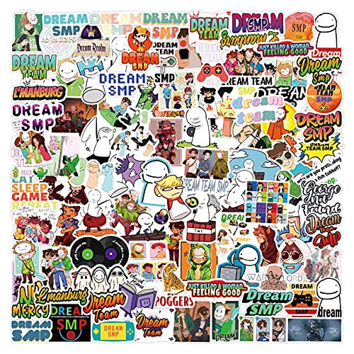 100Pcs Dream SMP Waterproof Vinyl Stickers Decals for Laptop Water Bottles Bike Skateboard Luggage Computer Hydro Flask Toy Phone Snowboard. DIY Decoration as Gifts for Kids Girls Teens