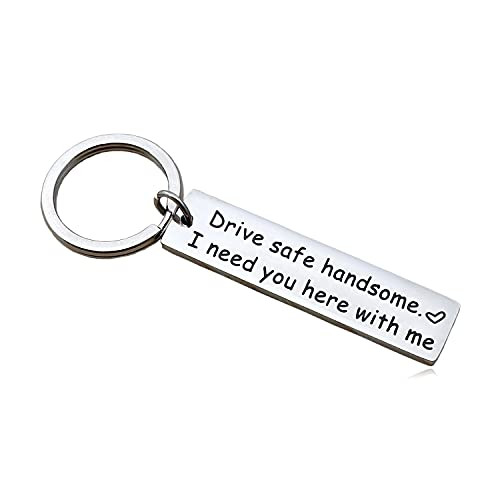 XYBAGS Drive Safe Keychain for Husband Dad Boyfriend Men Handsome, I Need You Here With Me Key Chain Gifts for Valentines Day Father's Day Birthday XYBAGS Drive Safe Keychain for Husband Dad Boyfriend Men Handsome, I Need You Here With Me Key Chain Gifts for Valentines Day Father's Day Birthday