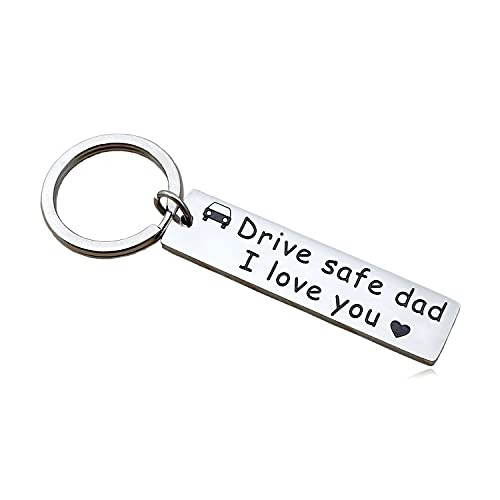 Dad Drive Safe I Love You Keychain for Dad's Birthday, Be Safe Key Chain Gifts for Father's Day Valentine's day Christmas Dad Drive Safe I Love You Keychain for Dad's Birthday, Be Safe Key Chain Gifts for Father's Day Valentine's day Christmas
