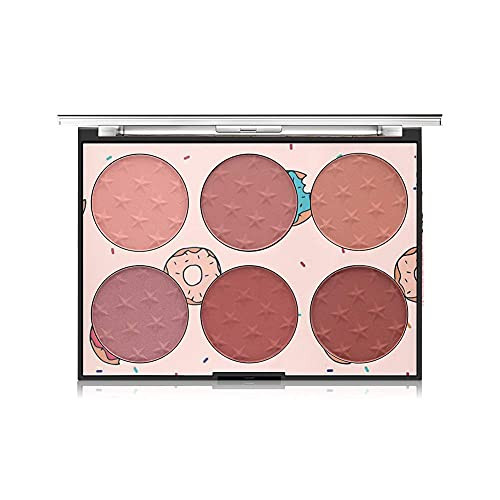 6 Colors Face Blush Palette, Matte Blush Powder Shimmer Highlight Kit, Contour and Highlight Blush Palette -Set 02-