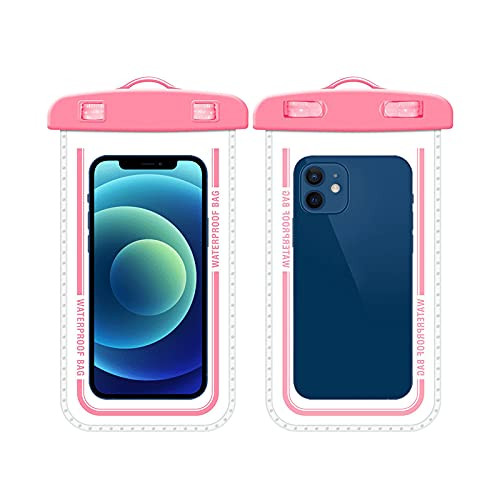 PERFECTSIGHT Universal Waterproof Pouch, IPX8 Waterproof Cellphone Dry Bag Underwater Case for iPhone 12 Pro Max 11 Pro Max Xs Max XR X 8 7 6S, Galaxy S20 Ultra S10 Note10 9 up to 7.2" -1 Pack -Pink-