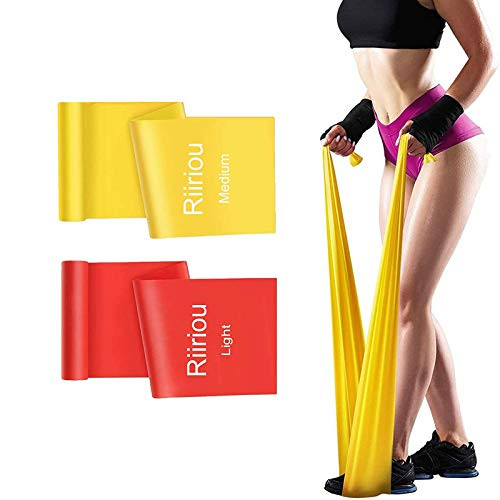 Resistance Bands - 2 PCS Professional Latex Elastic Band for Home or Gym Upper  and  Lower Body, Physical Therapy, Strength Training, Yoga, Pilates, Rehab Fitness Bands -red-Orange-