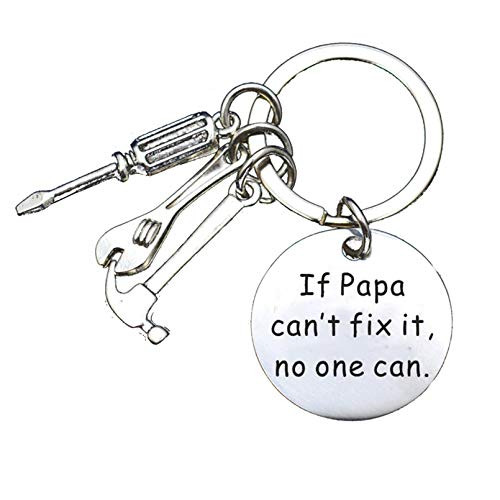 Father's Day Christmas Birthday Gifts for Papa Grandpa If Papa Can't Fix It No One Can Keychain from Grandchildren