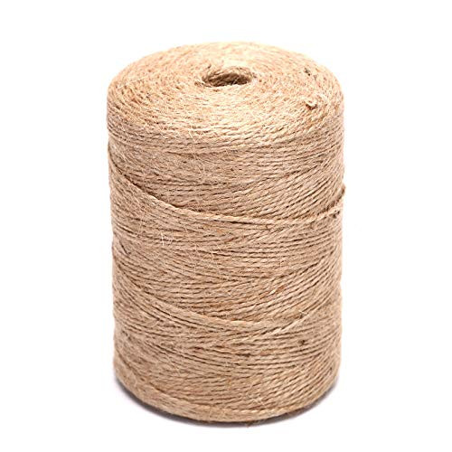 Jute Twine 164 Feet 3Ply Natural Arts Crafts Jute Rope Durable Packing String for Box Packing Decorating Gardening Applications