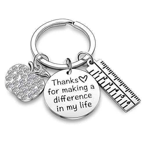 Teacher Appreciation Gifts Teacher Charms Teacher Keychains Thank You Gifts Jewelry Gift for Teachers -Thanks For Making A Difference In My Life-