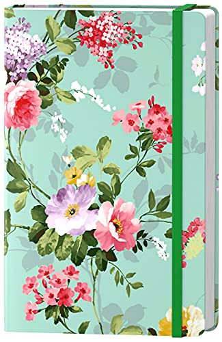 Huamxe Lined Journal Notebook, Hardcover Journal for Women, Medium 5.7 x 8.4 in, 160 Pages Thick Paper, Cute Aesthetic Floral College Ruled Notebook for Writing Journaling Work Office School, Flower