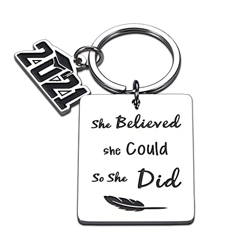 2021 Graduation Gift Keychain Senior 2021 Graduate Inspirational Gifts She Believed She Could So She Did High School Nurse College for Her Women Friends Daughter Girls Sisters Girlfriend 2021 Graduation Gift Keychain Senior 2021 Graduate Inspirational Gifts She Believed She Could So She Did High School Nurse College for Her Women Friends Daughter Girls Sisters Girlfriend