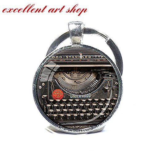 VINTAGE TYPEWRITER KEYCHAIN Writer Gift for Writer Typewriter Keyring Writer's Keychain Black Red Gray Vintage Keyboard Keyring Writer's Gift