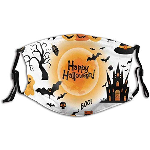Face-Masks Reusable for Adults Washable Adjustable Face-Mask Halloween Print Comfortable Breathable-Mask