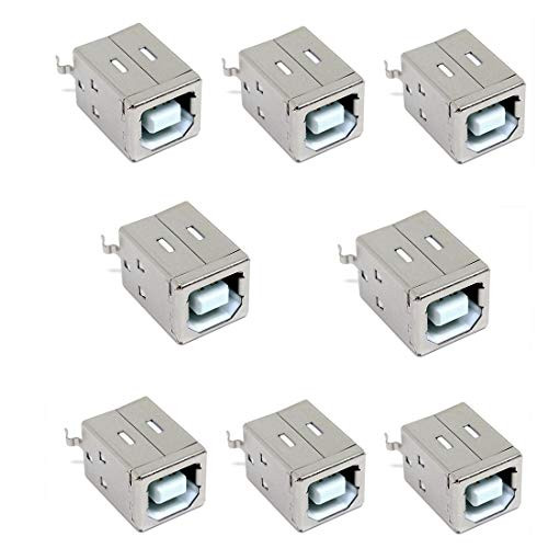 QMseller PCB USB Connector B Type Female Jack 180 Degree DIP Vertical Straight Insert 8Pcs