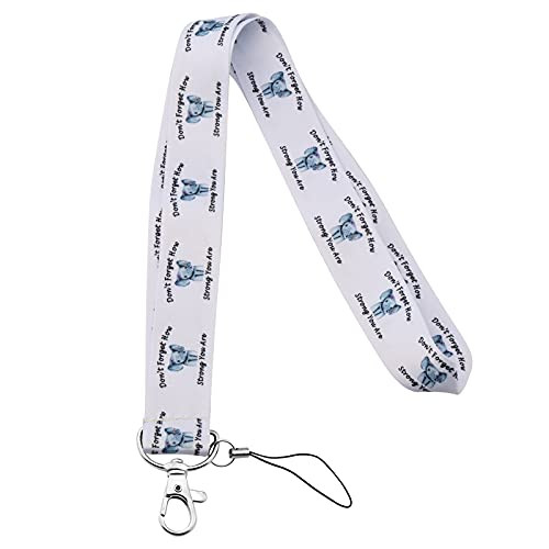 MYOSPARK Elephant Lovers Gifts Elephant Lanyard Themed Lanyard Key Chain ID Card Badge Holder Dont Forget How Strong Elephant Keychain -Elephant Lanyard-