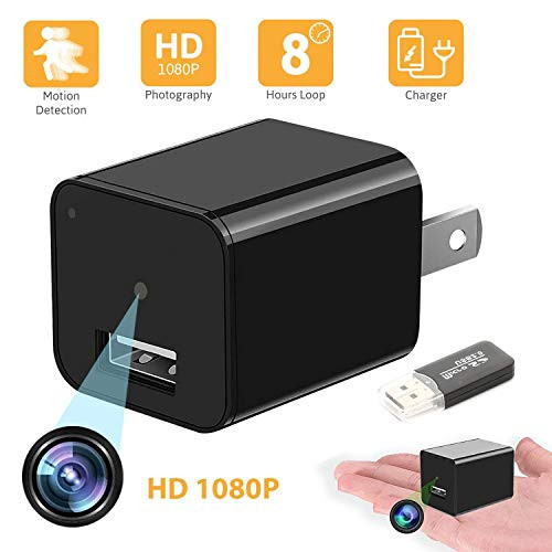 Hidden Camera Charger - Spy Camera Wireless Adapter USB Charger 1080P HD Motion Detection Loop Recording Nanny Camera Security Surveillance Cam for Home Office
